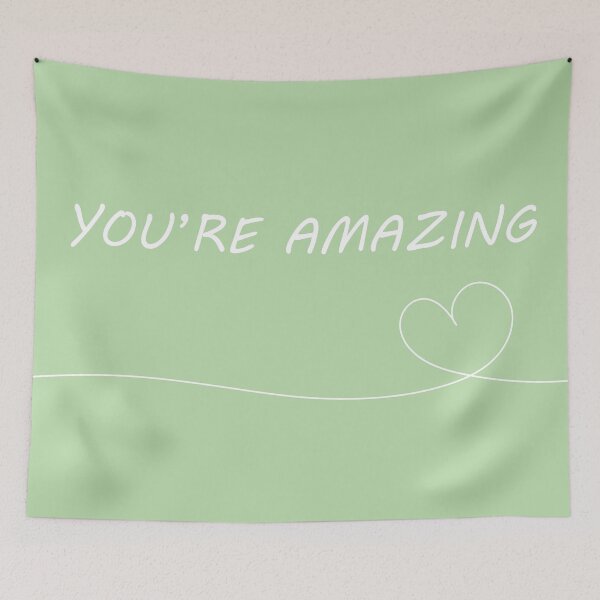 Item preview, Cute "You're amazing" Green Aesthetic designed and sold by GoodJobLola.