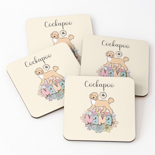 Item preview, White and Apricot Cream Golden Cockapoo Mama 4 - beige designed and sold by Lulupainting.