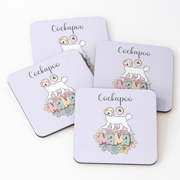 Item preview, White and Apricot Cream Golden Cockapoo Mama 5 - beige designed and sold by Lulupainting.
