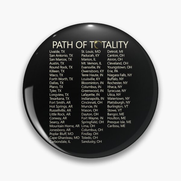 Item preview, Path Of Totality On Back USA Cities '24 Total Solar Eclipse Gear designed and sold by DynamicDesign.