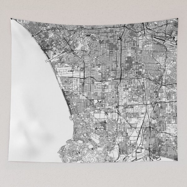 Item preview, Los Angeles White Map designed and sold by multiplicitymap.