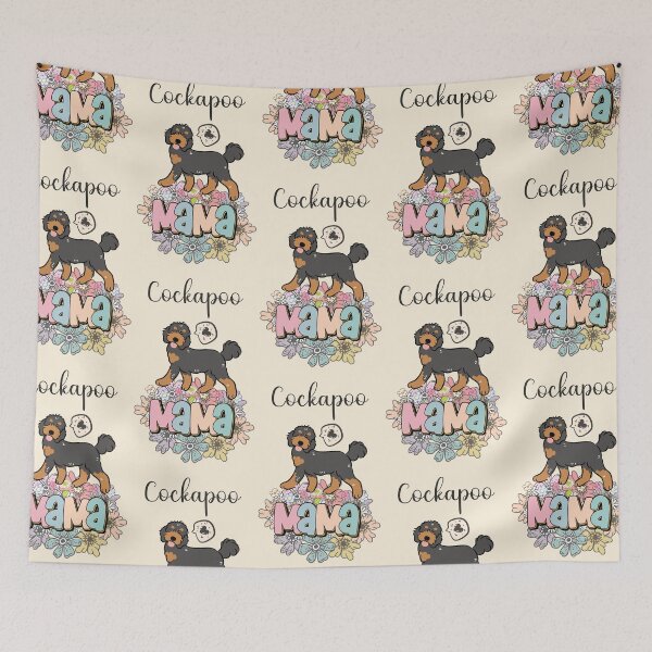 Item preview, Tan and Black Cockapoo Mama - beige designed and sold by Lulupainting.