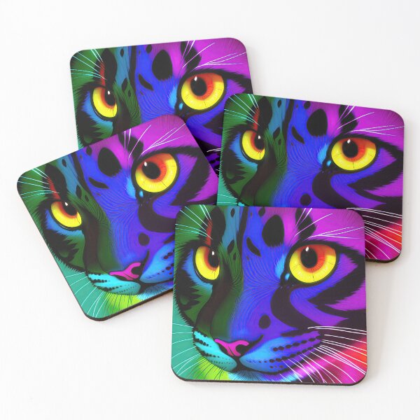 Item preview, #F022: Portrait of a Colorful Neon Cat designed and sold by FarStarL33.