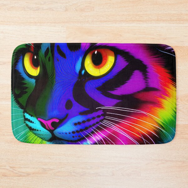 Item preview, #F022: Portrait of a Colorful Neon Cat designed and sold by FarStarL33.
