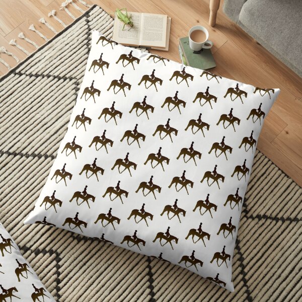 Ombre Brown Hunter Horse And Rider Floor Pillow