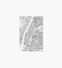 New York White Map Art Board