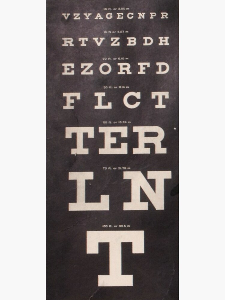 "Antique Eye Chart" Sticker for Sale by bluespecsstudio Redbubble