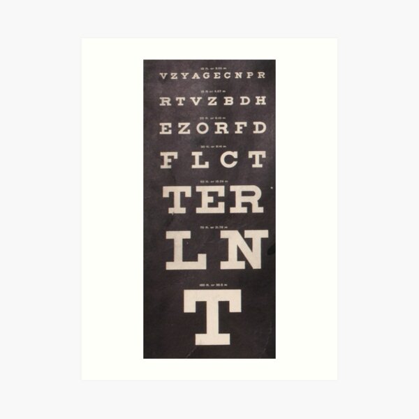 Eye Chart Print Vintage Design – Flying Junction Co.