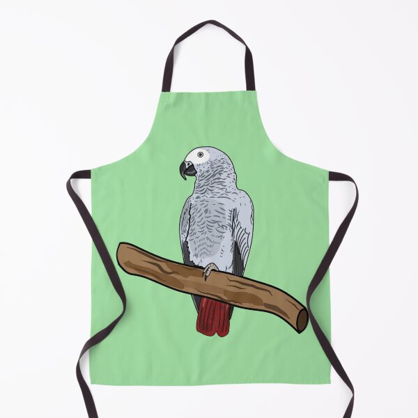 Item preview, African grey parrot cartoon illustration designed and sold by Misscartoon.