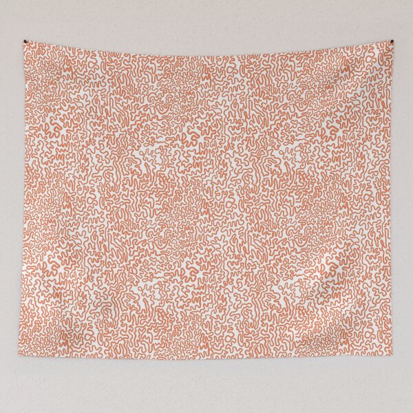 Item preview, Brain Coral Squiggles Abstractions - Coral Orange designed and sold by rnmarts.