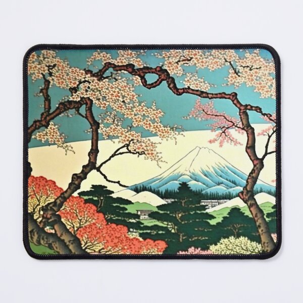 Item preview, Ukiyo-e Cherryblossom trees with Mountain  designed and sold by Vaporboy1994.