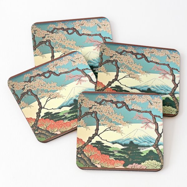 Item preview, Ukiyo-e Cherryblossom trees with Mountain  designed and sold by Vaporboy1994.