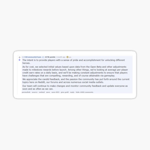 EA - The Intent is to Provide Sticker