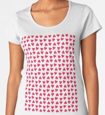 Fuchsia Heart Pattern on Black Women's Premium T-Shirt