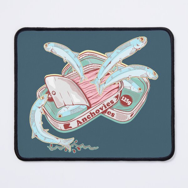 Item preview, Anchovies escaping a fish tin designed and sold by piedaydesigns.