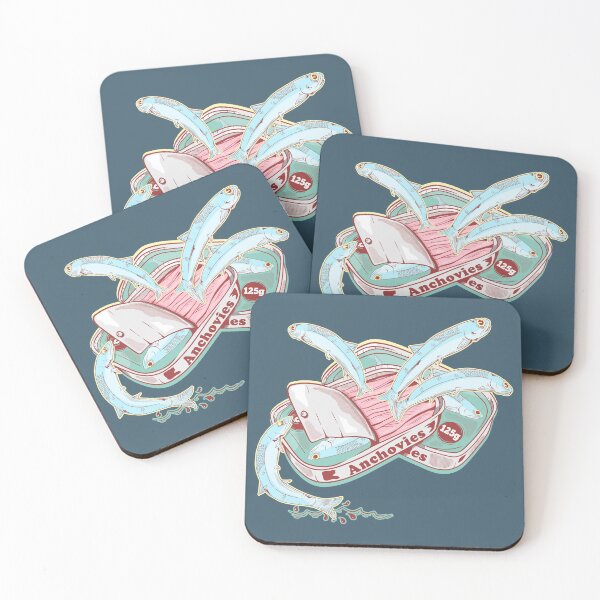Item preview, Anchovies escaping a fish tin designed and sold by piedaydesigns.