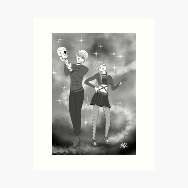Skulls and Roses Art Print