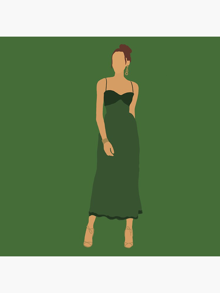 Girl in the green dress" Sticker for Sale by KristenST | Redbubble