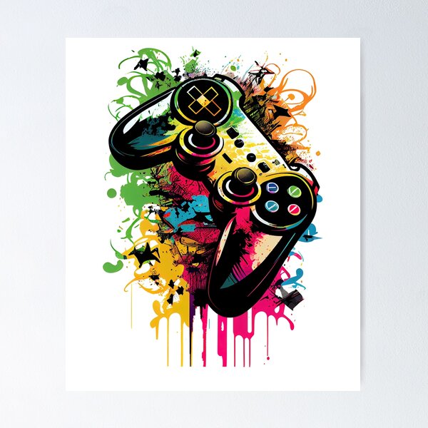 Cooles Gamer Poster für Jugendliche Bild fürs Gaming Zimmer Jungen