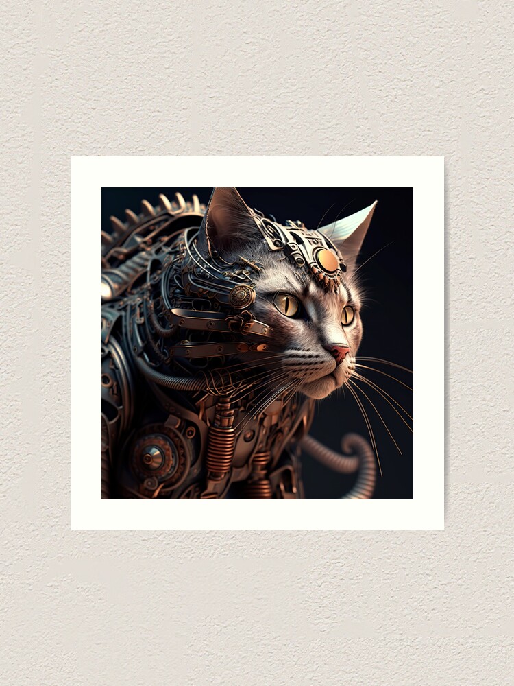 Robot Cat Art Print 