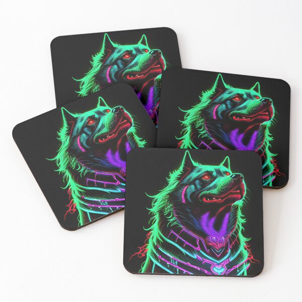 Item preview, #F032: Furry Dog of Noble Pose in a Colorful Neon style designed and sold by FarStarL33.