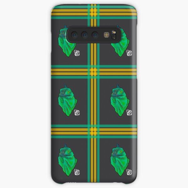 Teal and Green Iguana Plaid Samsung Galaxy Snap Case
