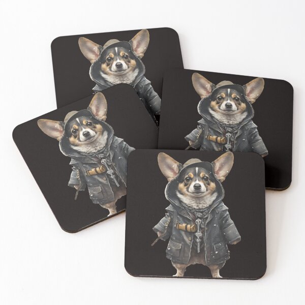 Item preview, Welsh Pembroke Corgi Art | Corgi standing Traveler | Dressed Corgi | Puppy Gifts | Trending | Artificial intelligence | Canvas Art | Puppy Art designed and sold by AILaboratory21.