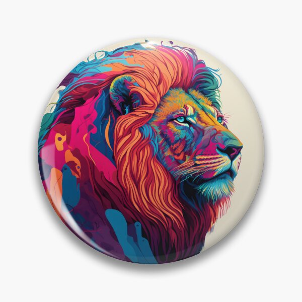 Item preview, The face of a colorful lion designed and sold by Warehouse46.