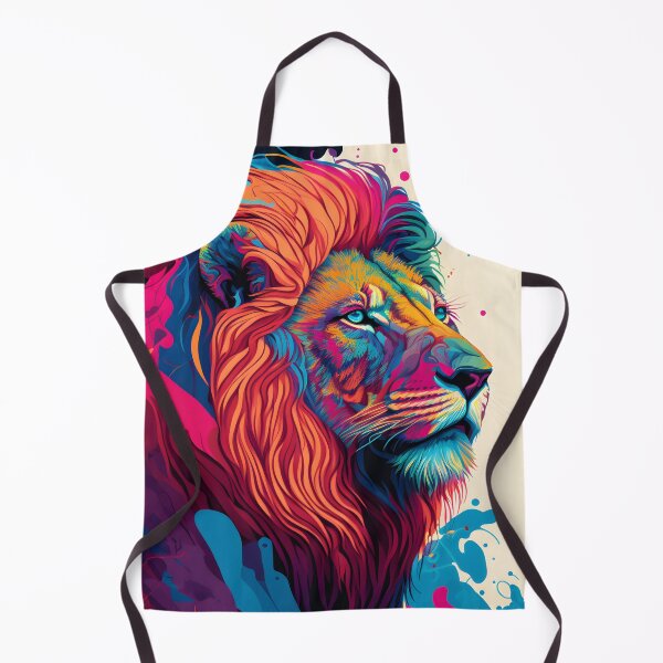 Item preview, The face of a colorful lion designed and sold by Warehouse46.