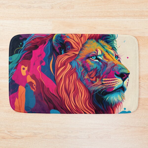 Item preview, The face of a colorful lion designed and sold by Warehouse46.