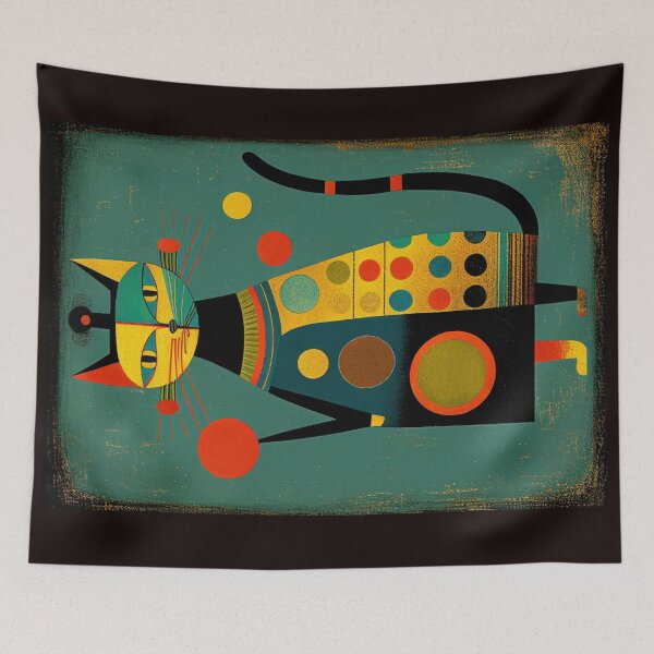 Item preview, Mid Century Cat 11 Abstract Art Print Painting Wall Decor designed and sold by winterkitty88.