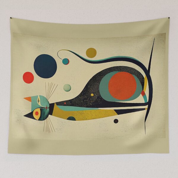 Item preview, Mid Century Cat 3 Abstract Art Print Painting Wall Decor designed and sold by winterkitty88.