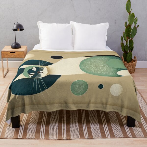 Item preview, Mid Century Cat 2 Abstract Art Print Painting Wall Decor designed and sold by winterkitty88.