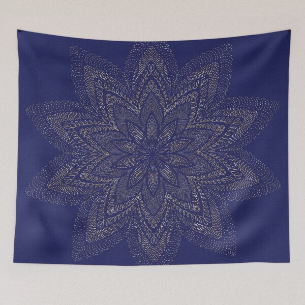 Item preview, Blue Golden Thread Mandala designed and sold by Peace502.