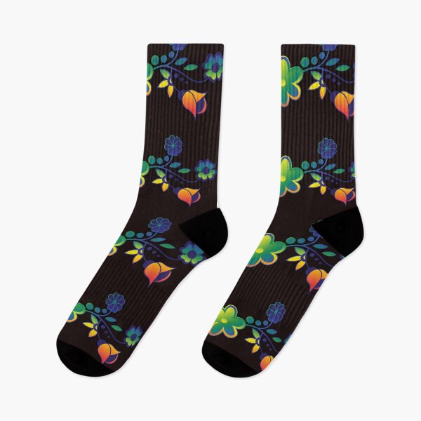 Item preview, Copy of  Rainbow Floral Woodlands Design black 2 designed and sold by Shakohalion.