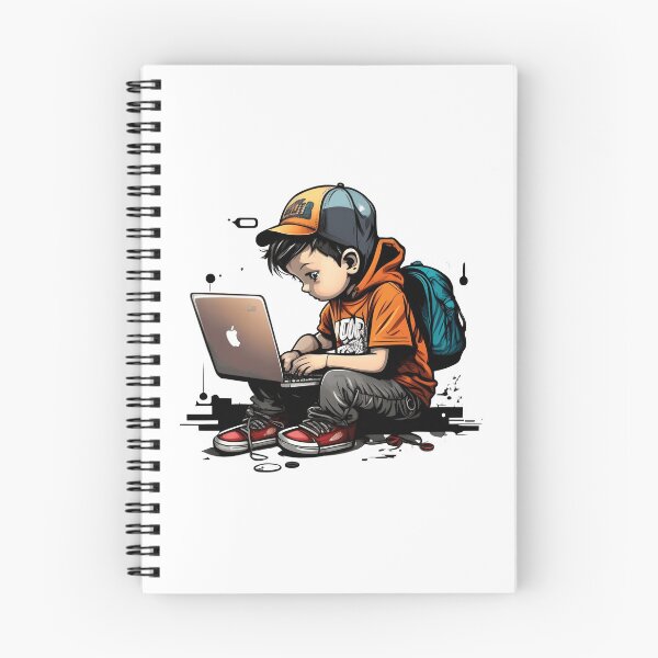 Item preview, Young Boy Using Laptop Computer for Learning and Education designed and sold by devtshirts.