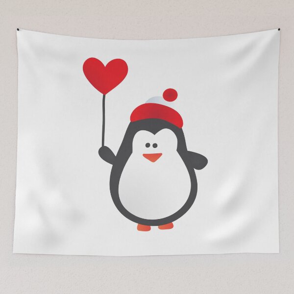 Item preview, Cute Penguin with Heart Balloon designed and sold by BlueRockDesigns.