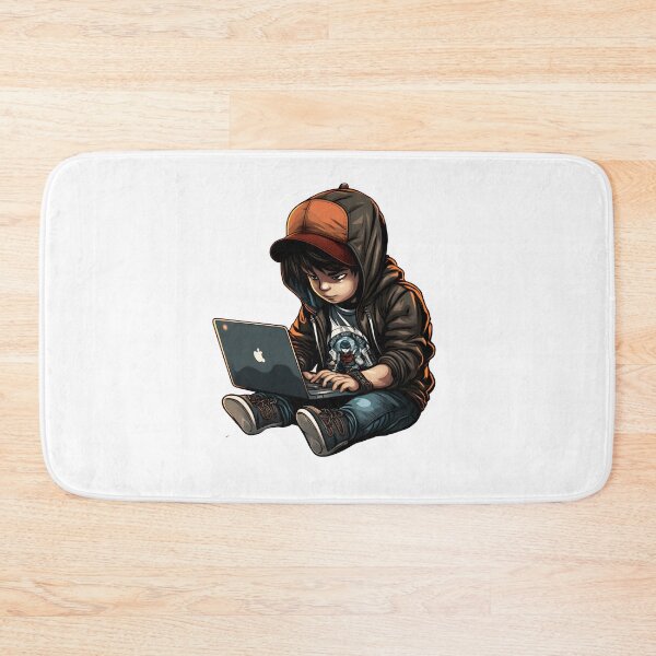 Item preview, Young Boy Using Laptop Computer for Learning and Education designed and sold by devtshirts.