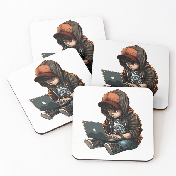 Item preview, Young Boy Using Laptop Computer for Learning and Education designed and sold by devtshirts.