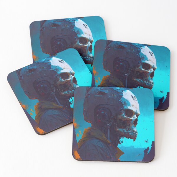 Item preview, Post-Apocalyptic Pilot: Ultra Detailed Skull Portrait in Cyberpunk Style designed and sold by ZickDezine.