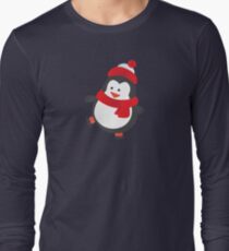 Cute Penguin on Ice Skates Long Sleeve T-Shirt