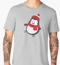 Cute Penguin on Ice Skates Men's Premium T-Shirt