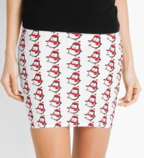Cute Penguin on Ice Skates Mini Skirt