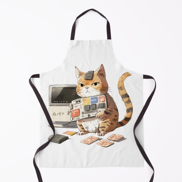 Item preview, Cute Cat Playing Video Games on Computer with Multiple Gaming Cards designed and sold by devtshirts.