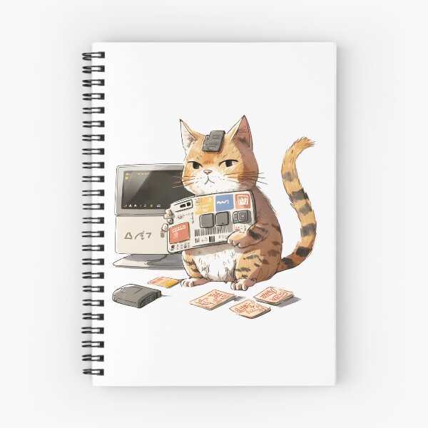 Item preview, Cute Cat Playing Video Games on Computer with Multiple Gaming Cards designed and sold by devtshirts.
