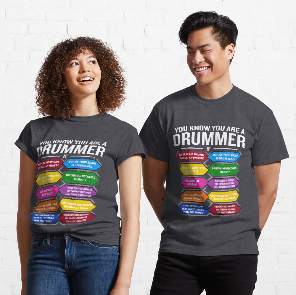 Boys Drumming T-Shirt On The Brain Kids Funny Drum Drums Drummer Kit Sticks