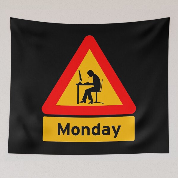 Item preview, 'Monday' Computer Man Crying - Funny Road Sign Design designed and sold by Ridiculam Toga.