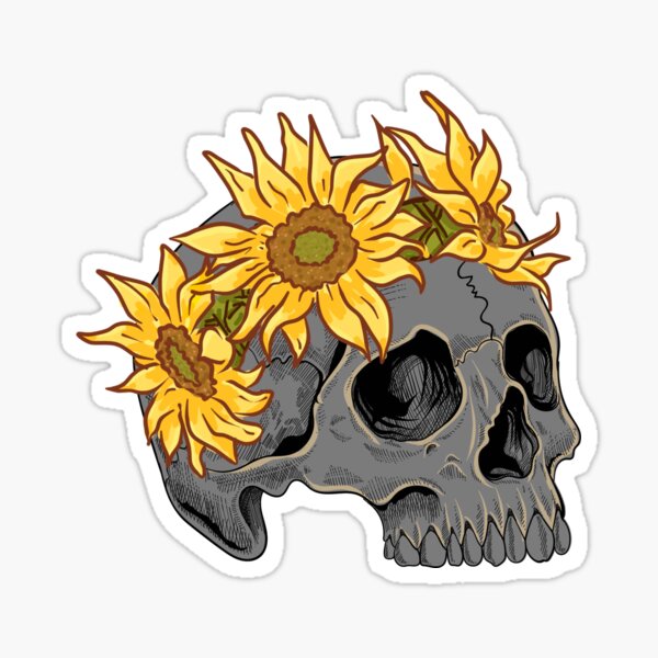 Item preview, Sunflower Skull designed and sold by SceneOfTheCrime.