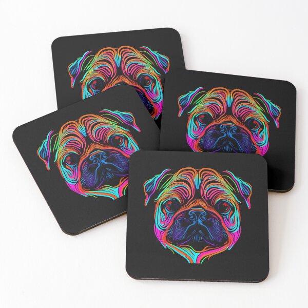 Artikelvorschau, Pug Dog Colorful Paint Splash entworfen und verkauft von rafaeltto.