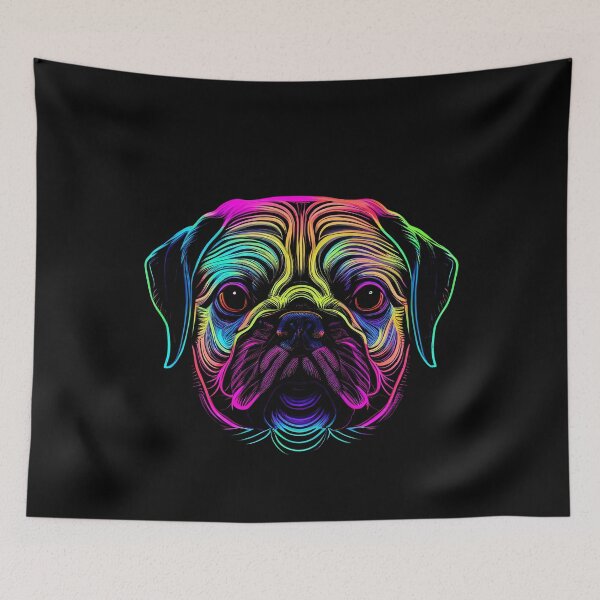 Aperçu de l'œuvre Pugalier Dog Colorful Paint Splash créée et vendue par rafaeltto.